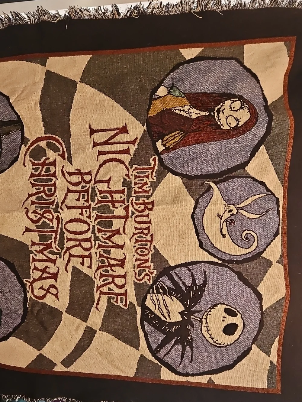 Retro The Nightmare Before Christmas Woven Throw Blanket